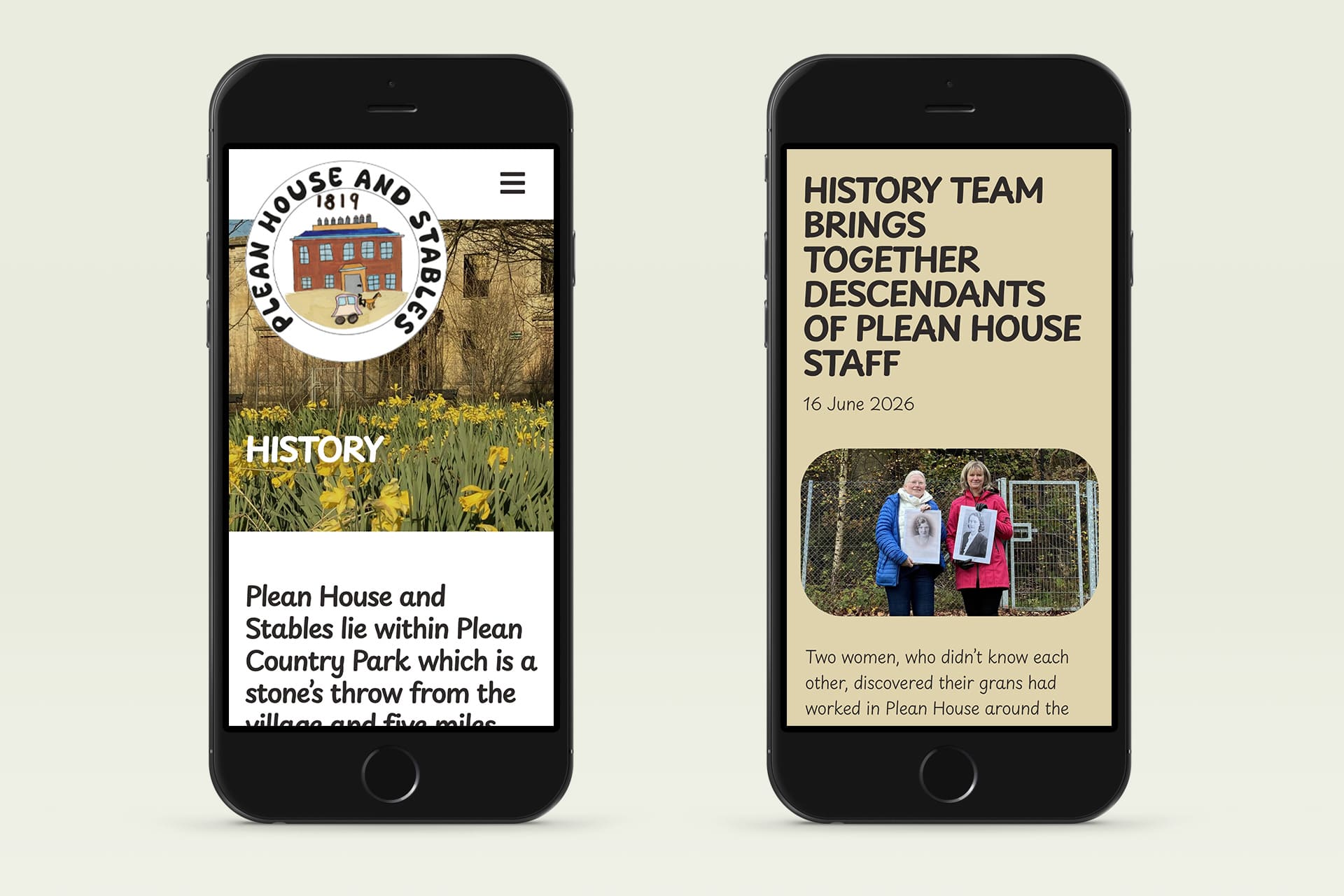 Plean House and Stables website Plean House and Stables website